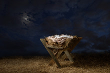 Manger With Night Sky