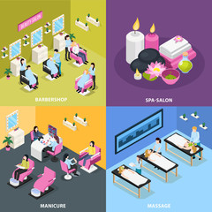 Wall Mural - Beauty Salon Isometric Design Concept