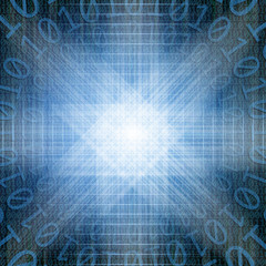 Wall Mural - Abstract technology background of structural lights with binary code