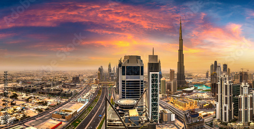 Obraz Dibond Widok z lotu ptaka w centrum Dubaju