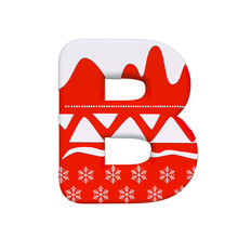 Christmas Letter B - Capital 3d Xmas Font - Christmas, New Year Or Santa Claus Concept