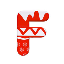 Christmas Letter F - Upper-case 3d Xmas Font - Christmas, New Year Or Santa Claus Concept