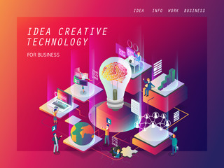 Canvas Print - idea creative business technology isometric 