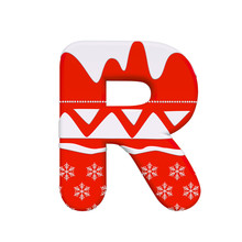 Christmas Letter R - Uppercase 3d Xmas Font - Christmas, New Year Or Santa Claus Concept