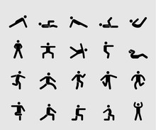 Silhouette Icons Set For Exercise For Health 1