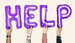 © Rawpixel.com - Purple alphabet balloons forming the word help