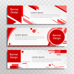 Wall Mural - vector red banner template design with 3 designs.