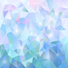 Trendy Polygonal Winter Blue Pattern. Background Of Triangles. Vector Illustration, Design Element For Cover, Banners, Poster, Cards, Business And Others