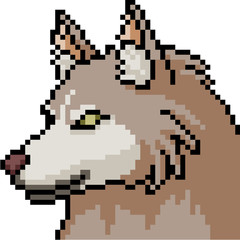 Wall Mural - vector pixel art wolf head