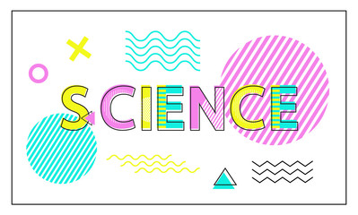 Wall Mural - Science Poster Geometric Figures in Linear Style