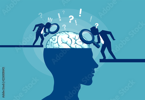 Cuadros en Lienzo Concept of scientist exploring human brain