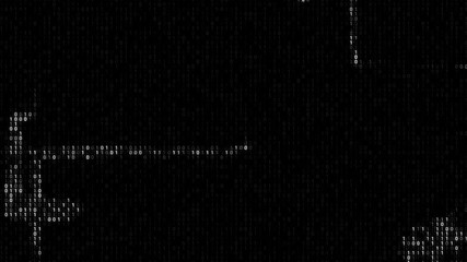 3d render abstract background with binary digits. zero and one digits. random change of digit value.