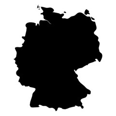 Germany - solid black silhouette map of country area. Simple flat vector illustration.