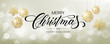 Merry Christmas background with blur bokeh light effect. Lettering Merry Christmas and Happy New Year