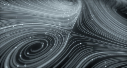Wall Mural - 3D Topographic map background concept. Topo contour map. Rendering abstract illustration. Valleys and mountains. Geography concept. Wavy backdrop. Space surface. magic blue neon light curved lines
