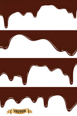 Aufkleber - Set of melted chocolates dripping