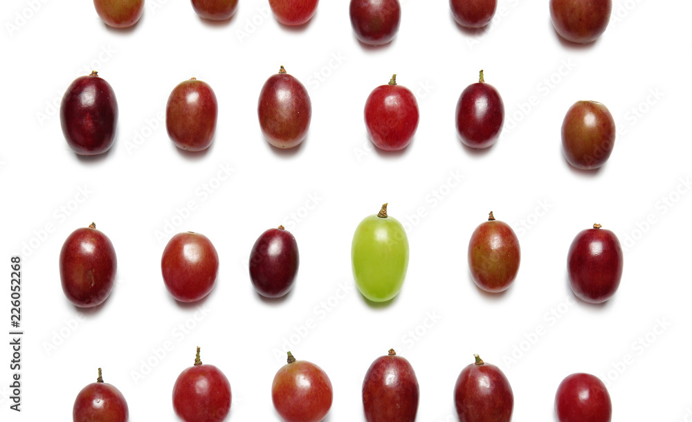 Fresh ripe grapes on white background