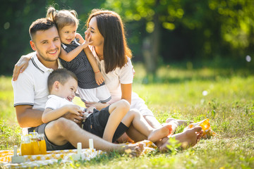 Wall Mural - Happy family on picnic