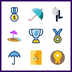 Wall Mural - best icon. umbrella and certificate vector icons in best set. Use this illustration for best works.