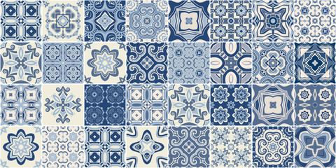 Traditional ornate portuguese decorative tiles azulejos.