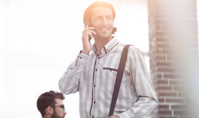 Wall Mural - successful man talking on the phone