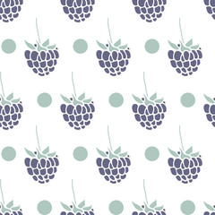 Wall Mural - Blackberry seamless pattern. Vector texture with a berry.