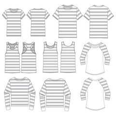 Wall Mural - Vector template for Striped Apparel Tops