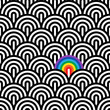 © Rodin Anton - Seamless linear pattern with a rainbow. Vector geometric pattern.