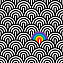 Seamless Linear Pattern With A Rainbow. Vector Geometric Pattern.