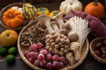 assorted japanese autumn food