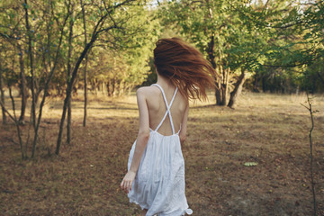 girl in white dress nature