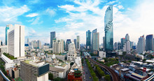 Panorama View Cityscape Tower In Bangkok City In Asia Thailand 