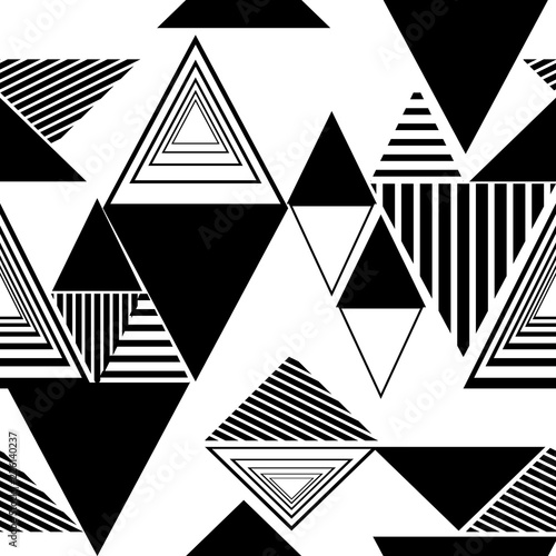 Vector Geometric Pattern Background Abstract Lines In Black And