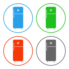 Sticker - Refrigerator icon. Freeze symbol. Vector.