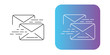 Email and sms line vector icon and gradient style