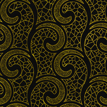 Seamless Texture With Gold And Black Pattern