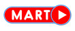 Mart - white text written on a red banner on white background