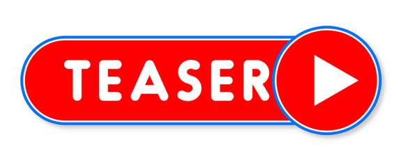 Wall Mural - Teaser - white text written on a red banner on white background