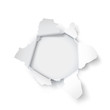 Explosion paper hole on the white background. Vector illustration