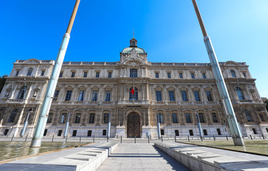 The view of the building of the Prefecture of Marseille, France.