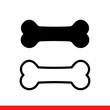 Dog bone vector icon. Simple, flat design for web or mobile app