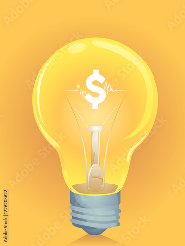 Light Bulb Finance Idea Illustration