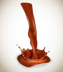 Wall Mural - Vector of chocolate splash.