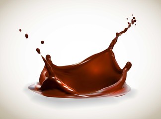 Wall Mural - Vector of chocolate splash.