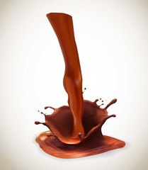 Wall Mural - Vector of chocolate splash.