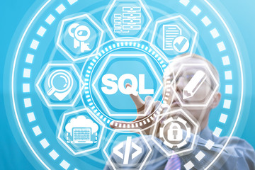 Wall Mural - sql - structured query language database programming concept.