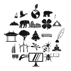 Canvas Print - World heritage icons set. Simple set of 25 world heritage vector icons for web isolated on white background