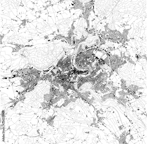 Fotografía Mappa satellitare di Berna, Svizzera, strade della città
