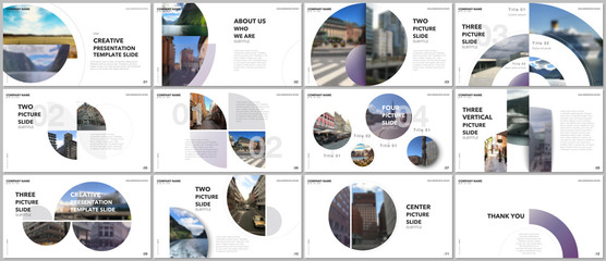 Canvas Print - minimal presentations design, portfolio vector templates with circle elements on white background. m
