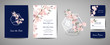 © wooster - Set of Botanical retro wedding invitation card, vintage Save the Date, template design of sakura flowers and leaves, cherry blossom illustration. Vector trendy cover, pastel graphic poster, brochure